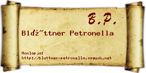 Blüttner Petronella névjegykártya